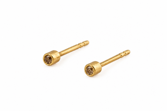 Tiny Tubes diamant øreringe i 14 kt guld