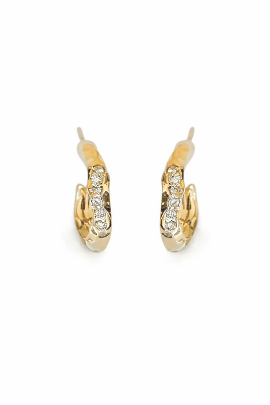 Luna Exclusiva kreoler i 14 kt. Guld med diamanter