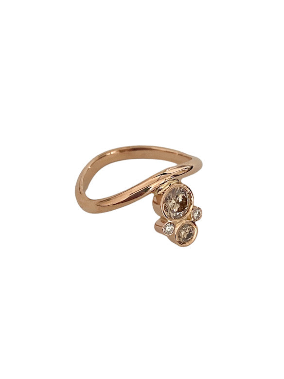 Wave Rose gold ring