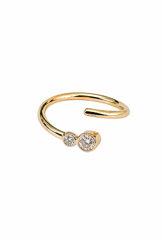 Duo Diamond Twist i 14 kt guld