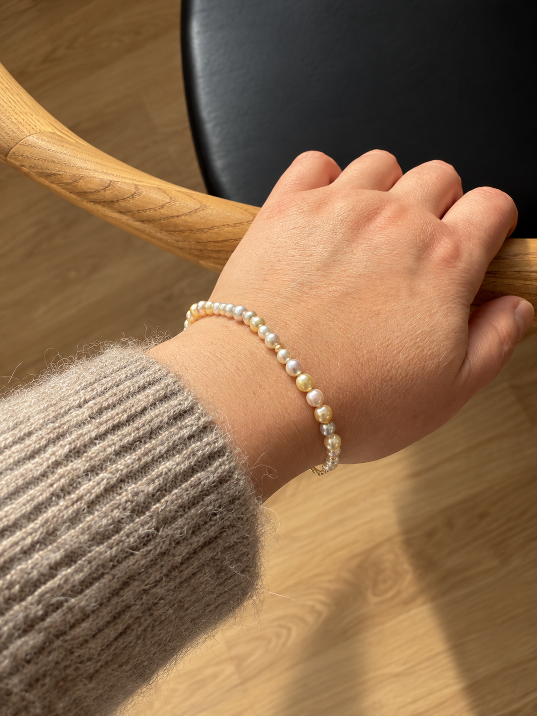 Akoya Armbånd med 14 kt guld kæde