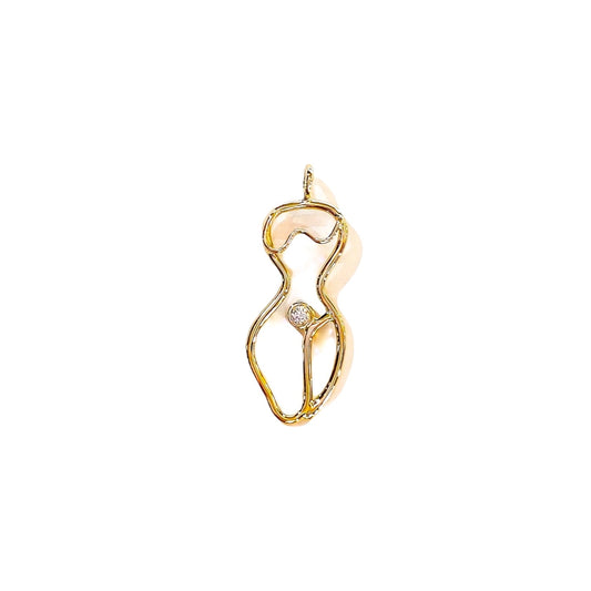 Body 14 kt gold diamond necklace.