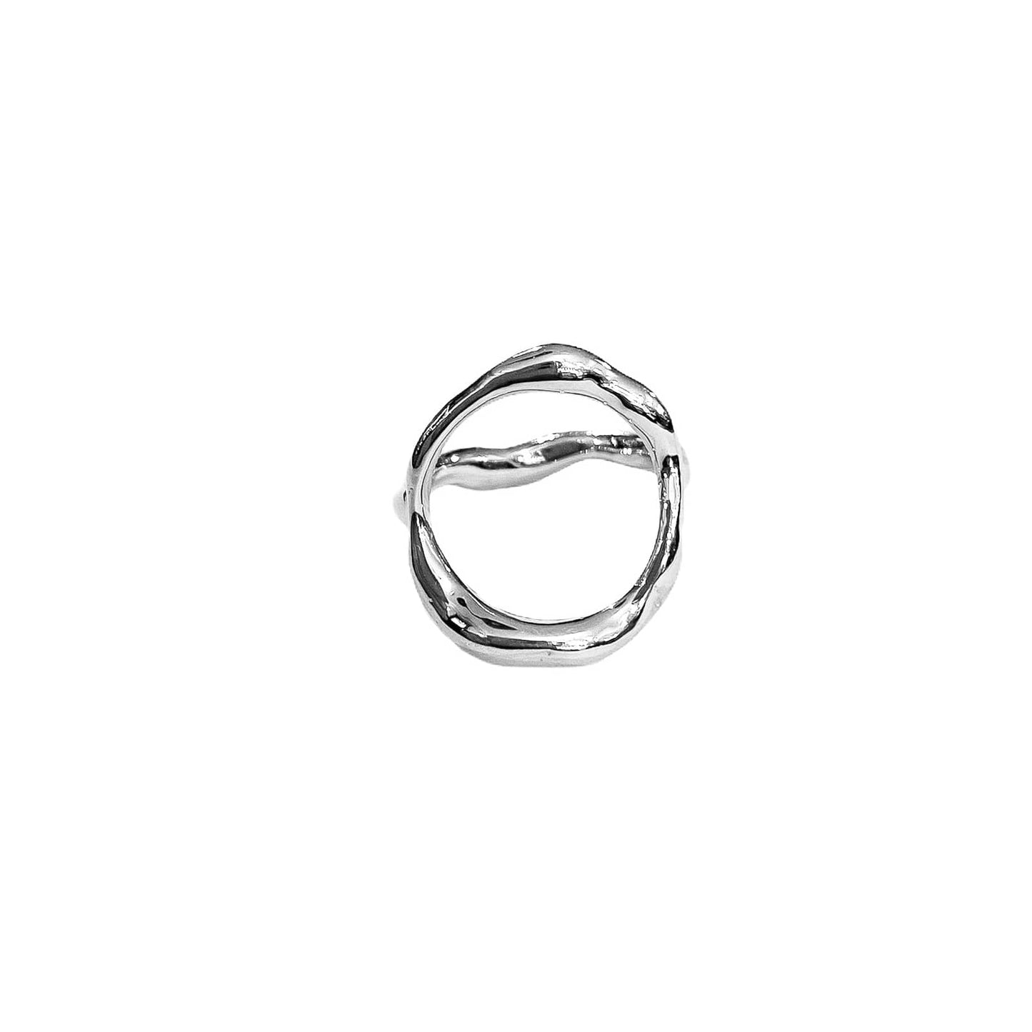 Curves Big silver ring, bottom view.