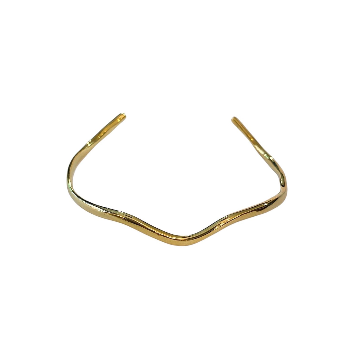 Curves gold plated silver bracelet, reverse view.