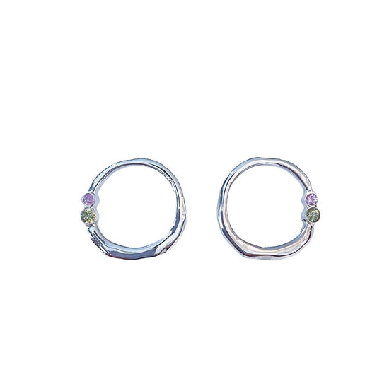 Curves sapphire silver earrings.