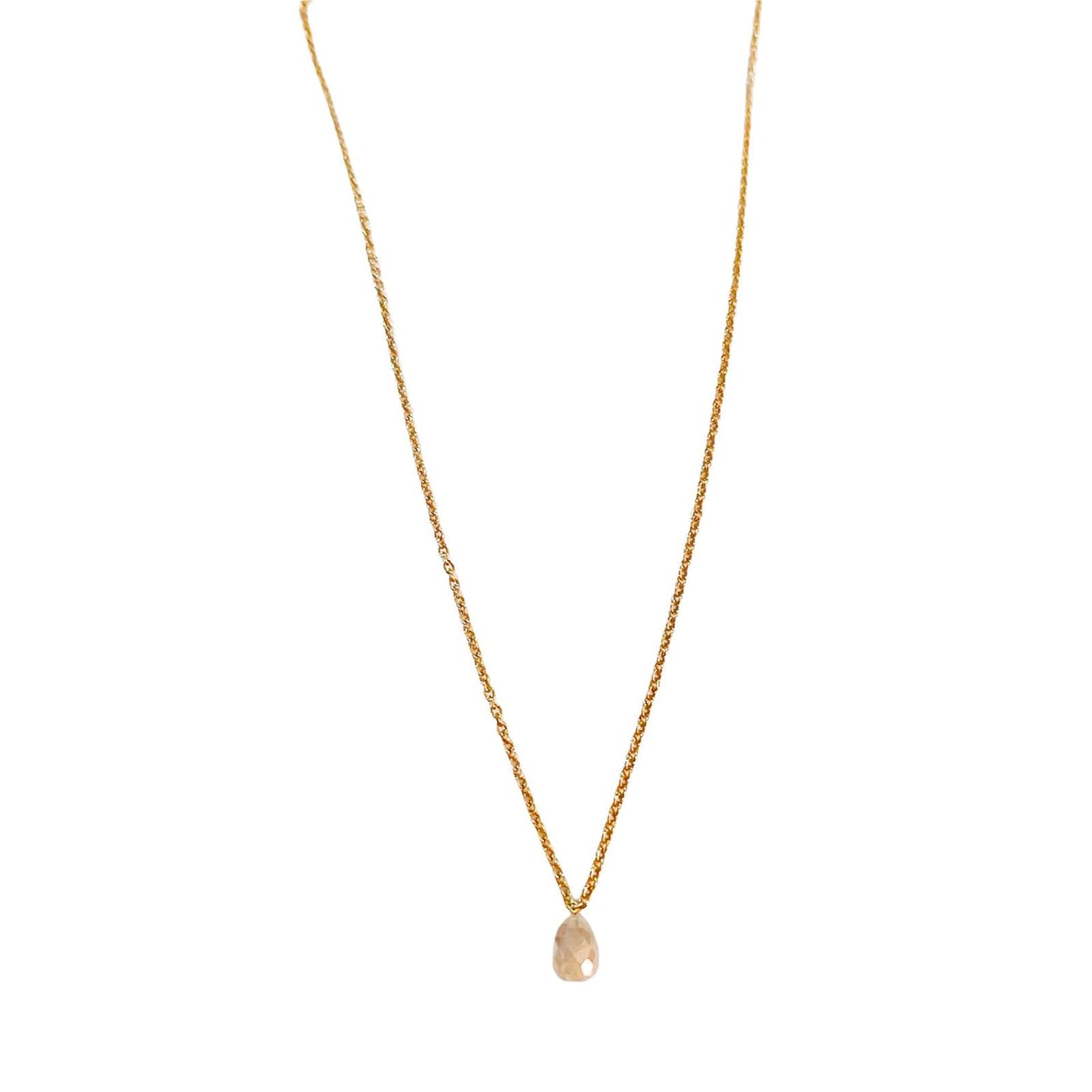 Diamond Drop gold plated rosa diamond necklace.