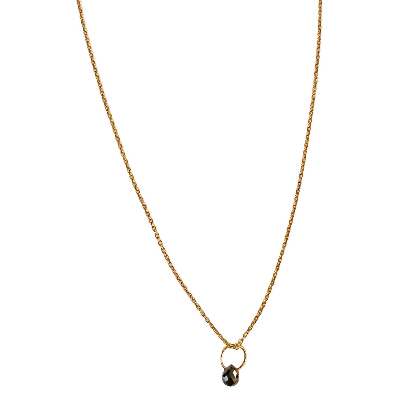 Diamond Drop gold plated black diamond necklace.