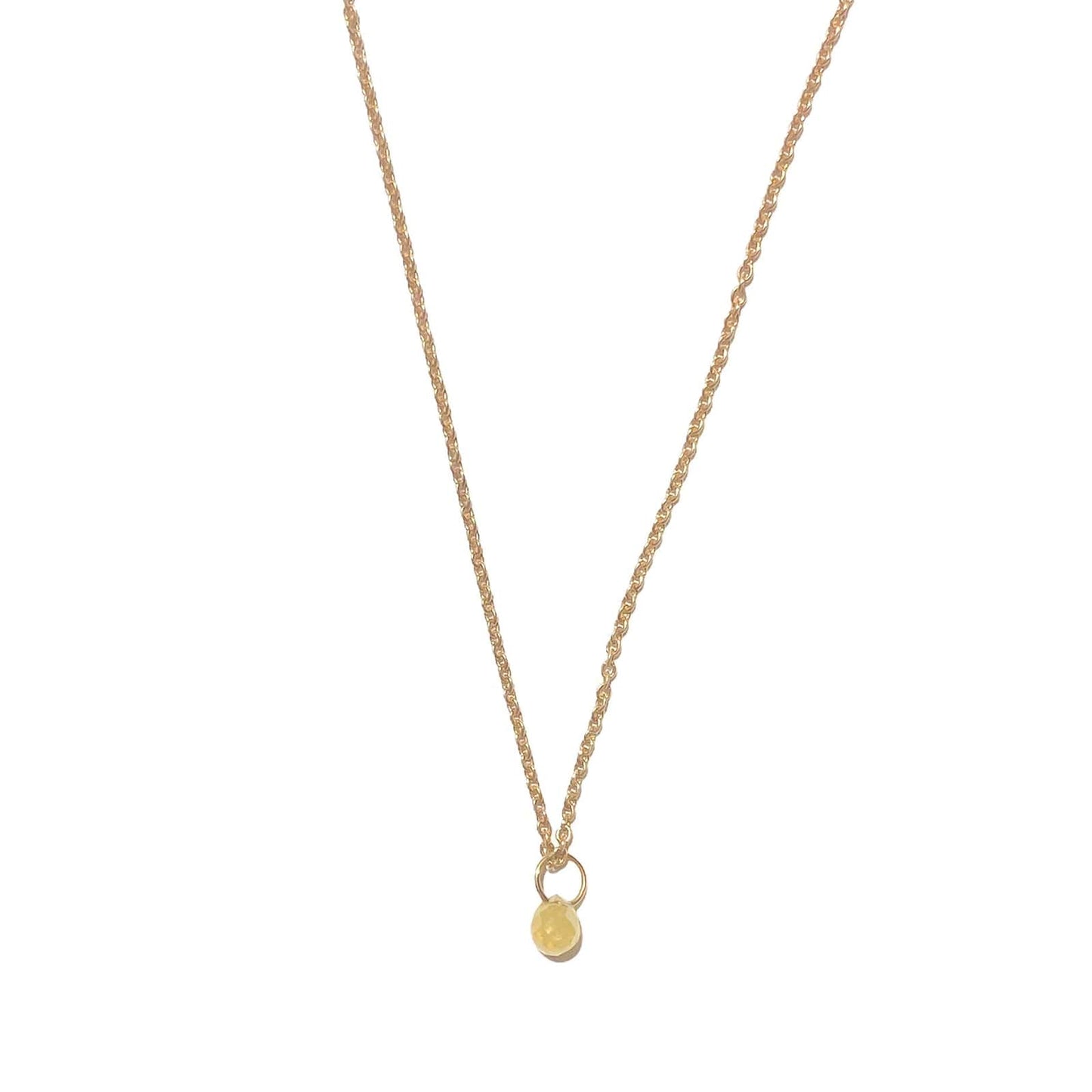 Diamond Drop gold plated yellow diamond necklace.