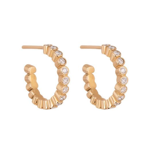 Diamond creoles in 14 kt gold big