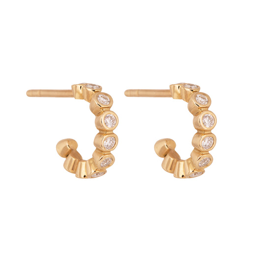 Diamond Creole 14 kt gold earrings small