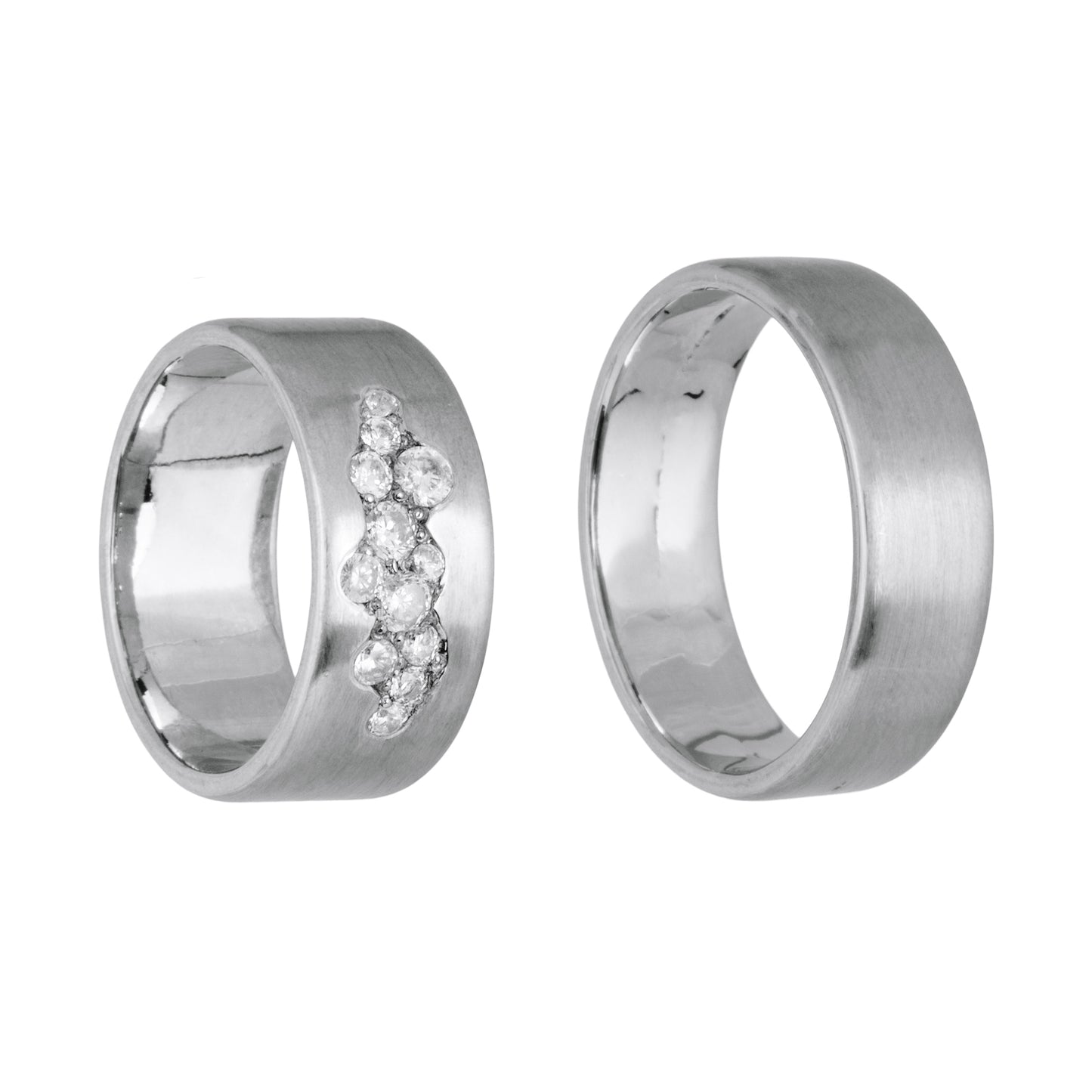 Diamond on Diamond 14 kt white gold rings