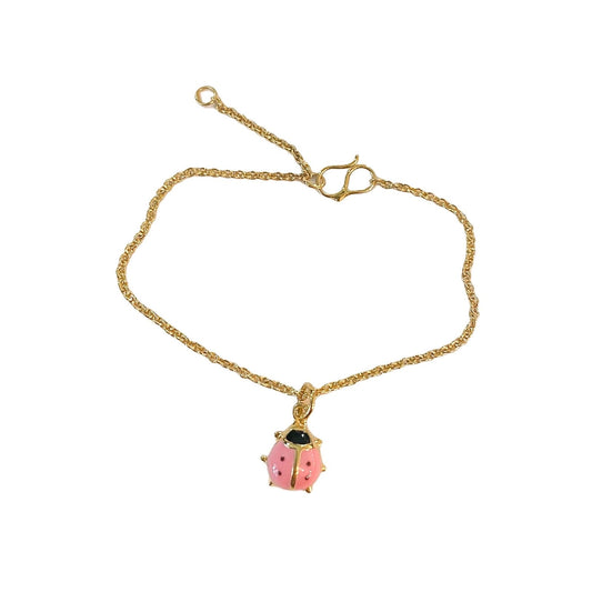 Ladybug gold plated silver bracelet.