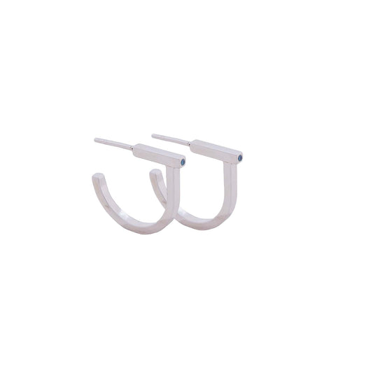 Rainbow Small 925 sterling silver earrings, side view.