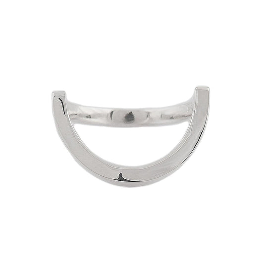 Sharp sterling silver ring, front view.