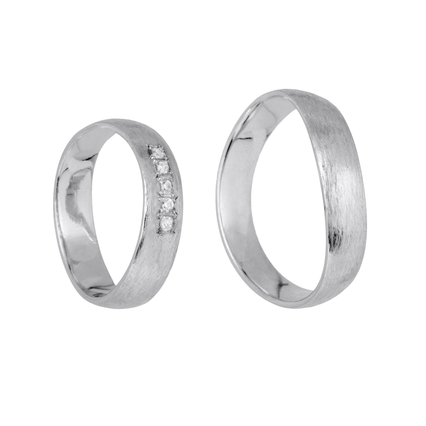 Waves White Gold ringe i 14 kt guld, set fra siden.