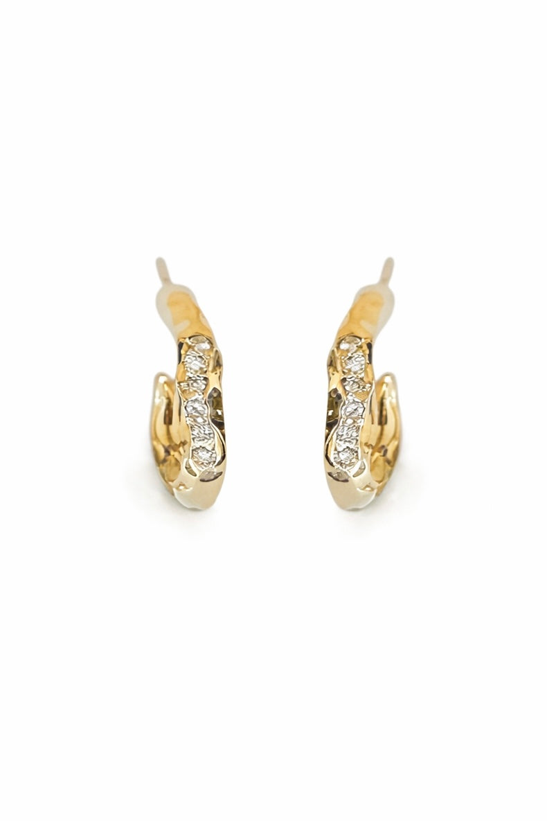 Luna Exclusiva kreoler i 14 kt. Guld med diamanter