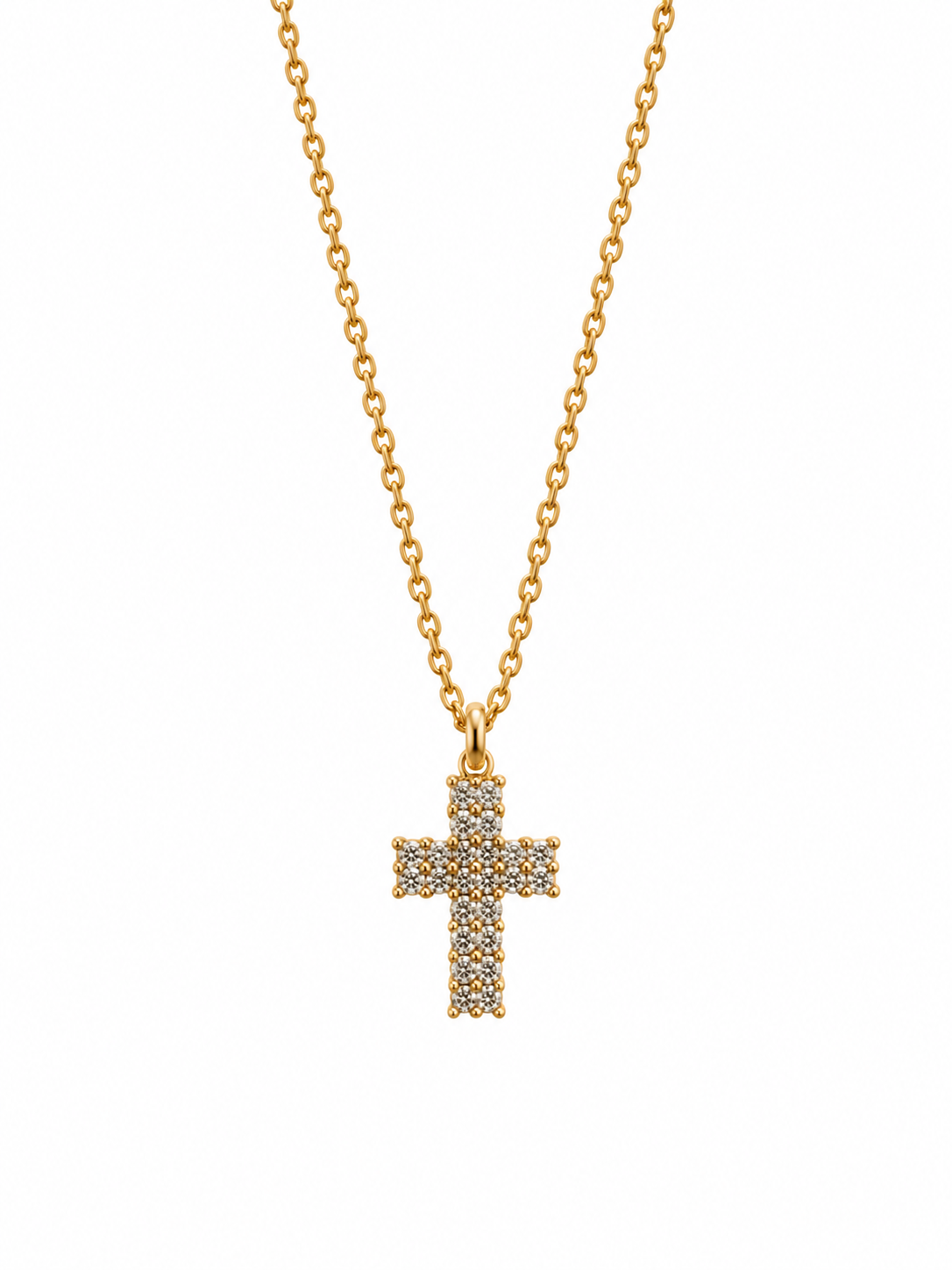 Guld kors med diamanter i 14 kt guld