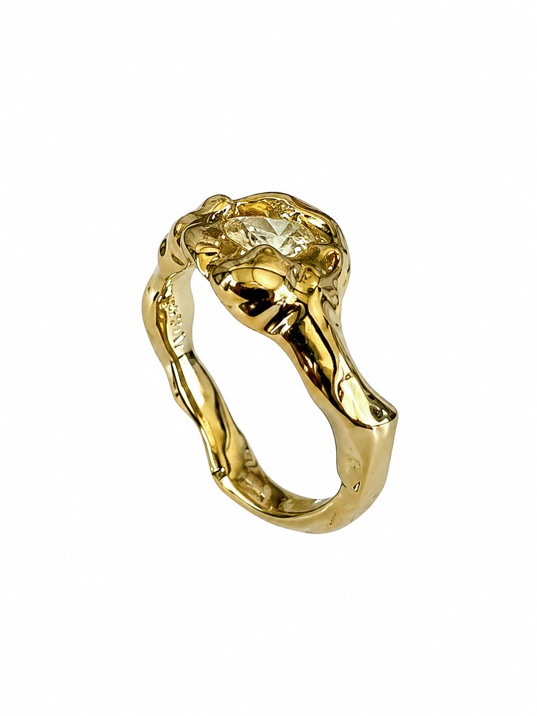 Echo Sciolto Drop diamant ring i 14 kt guld