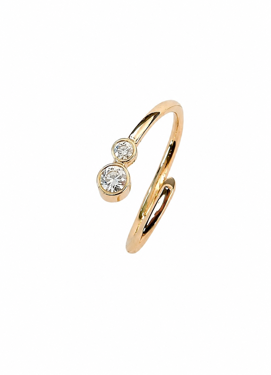 Duo Diamond Twist i 14 kt guld