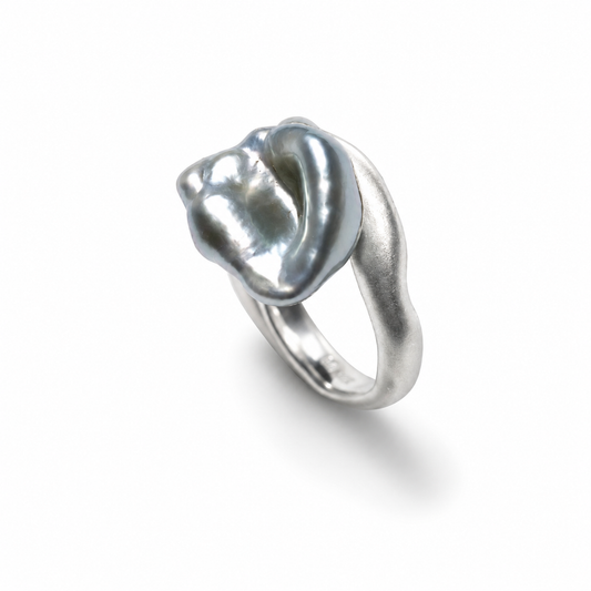 Keshi Curves sølv ring