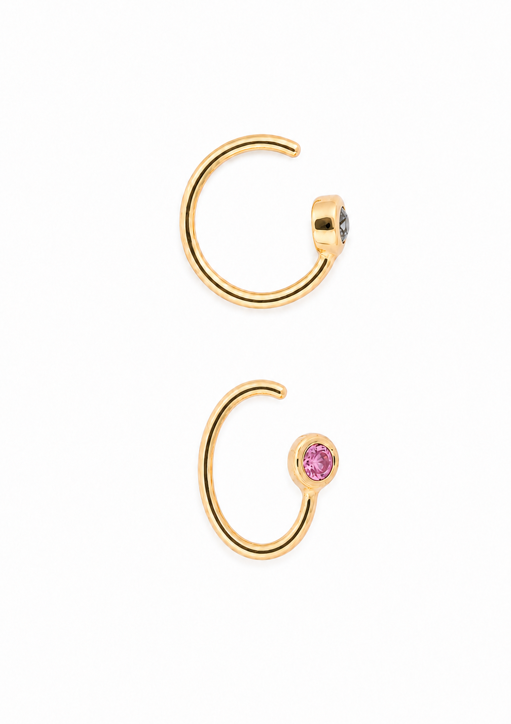 Prism Cuff i 14 kt guld med farvede diamanter
