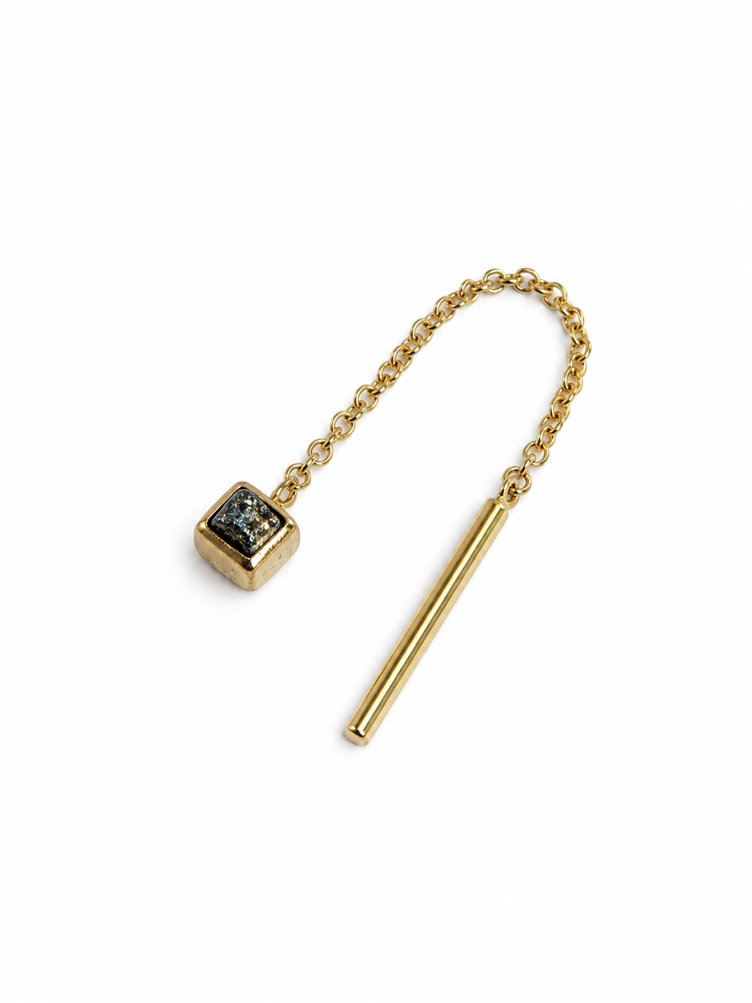 Grezza Black Mini ørering i 14 kt guld