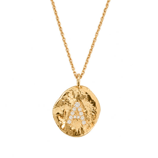 Diamond Initial vedhæng i 14 kt guld med diamanter A-Z