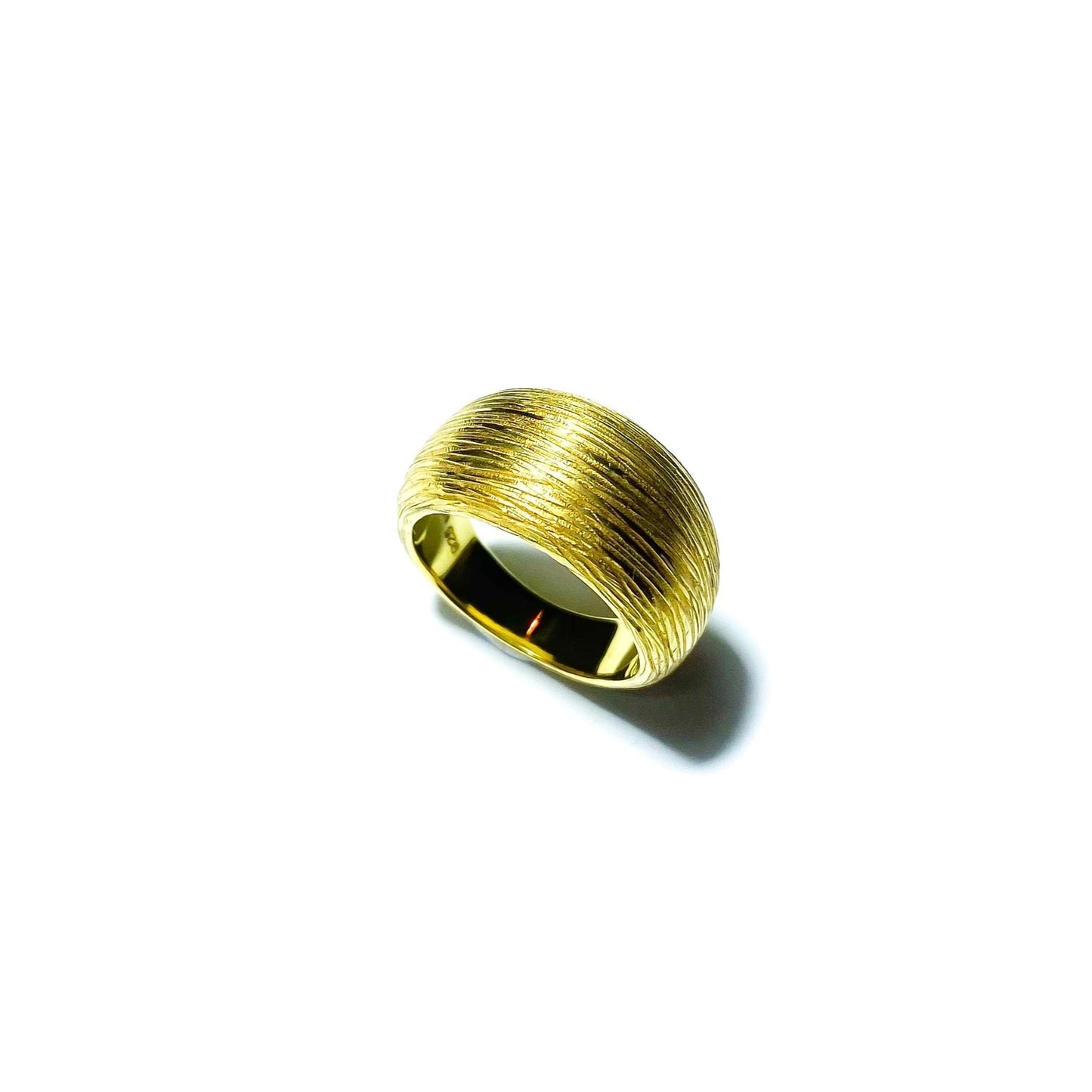 Bubble Signet gold plated silver ring, top view.