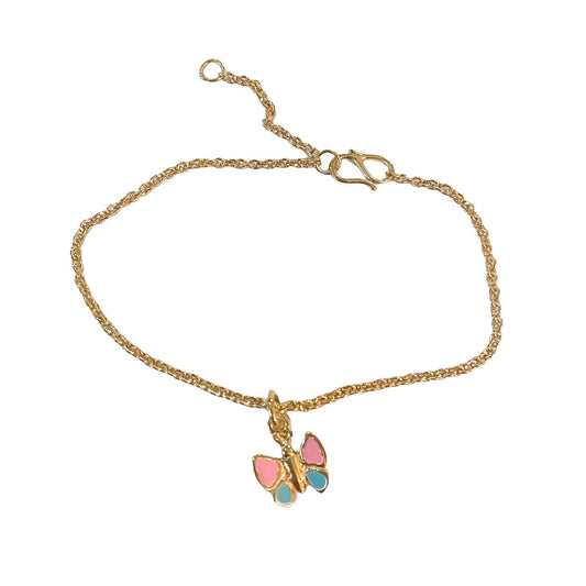 Butterfly gold plated silver bracelet.