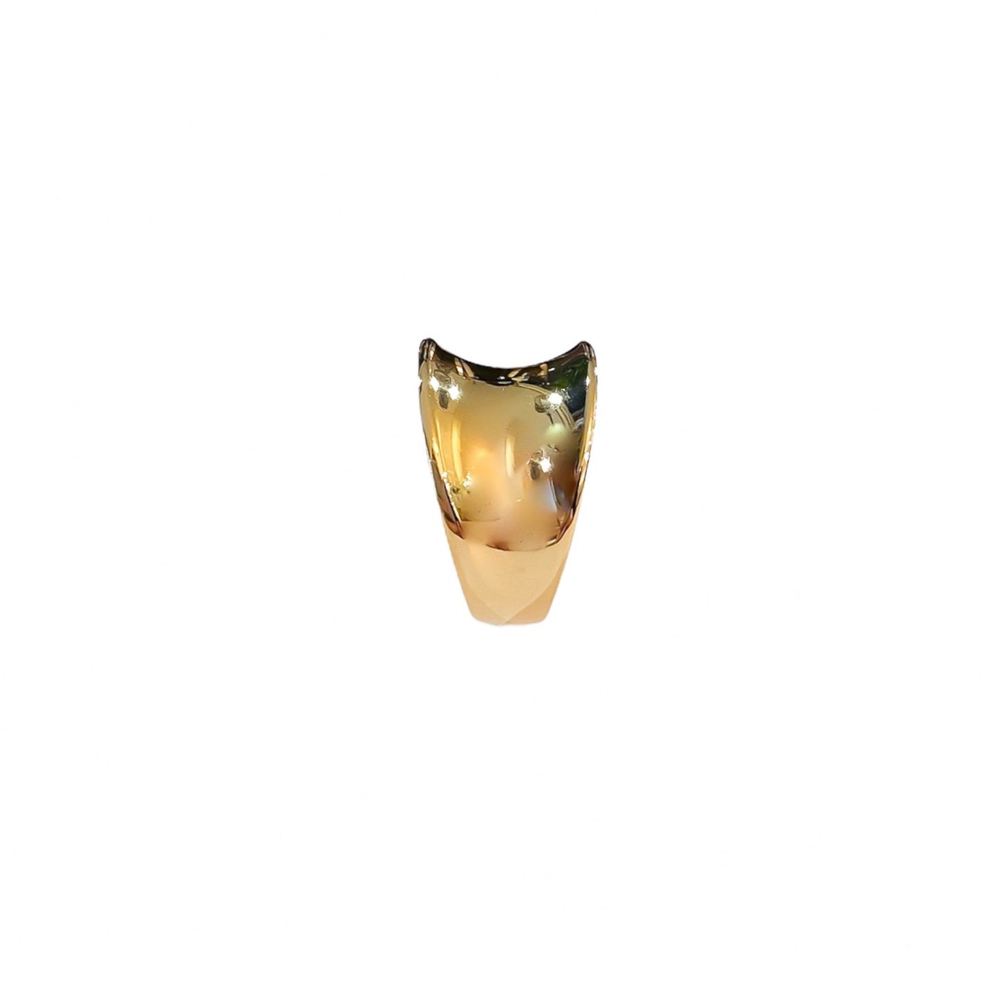 Deep gold plated silver ring, front view.