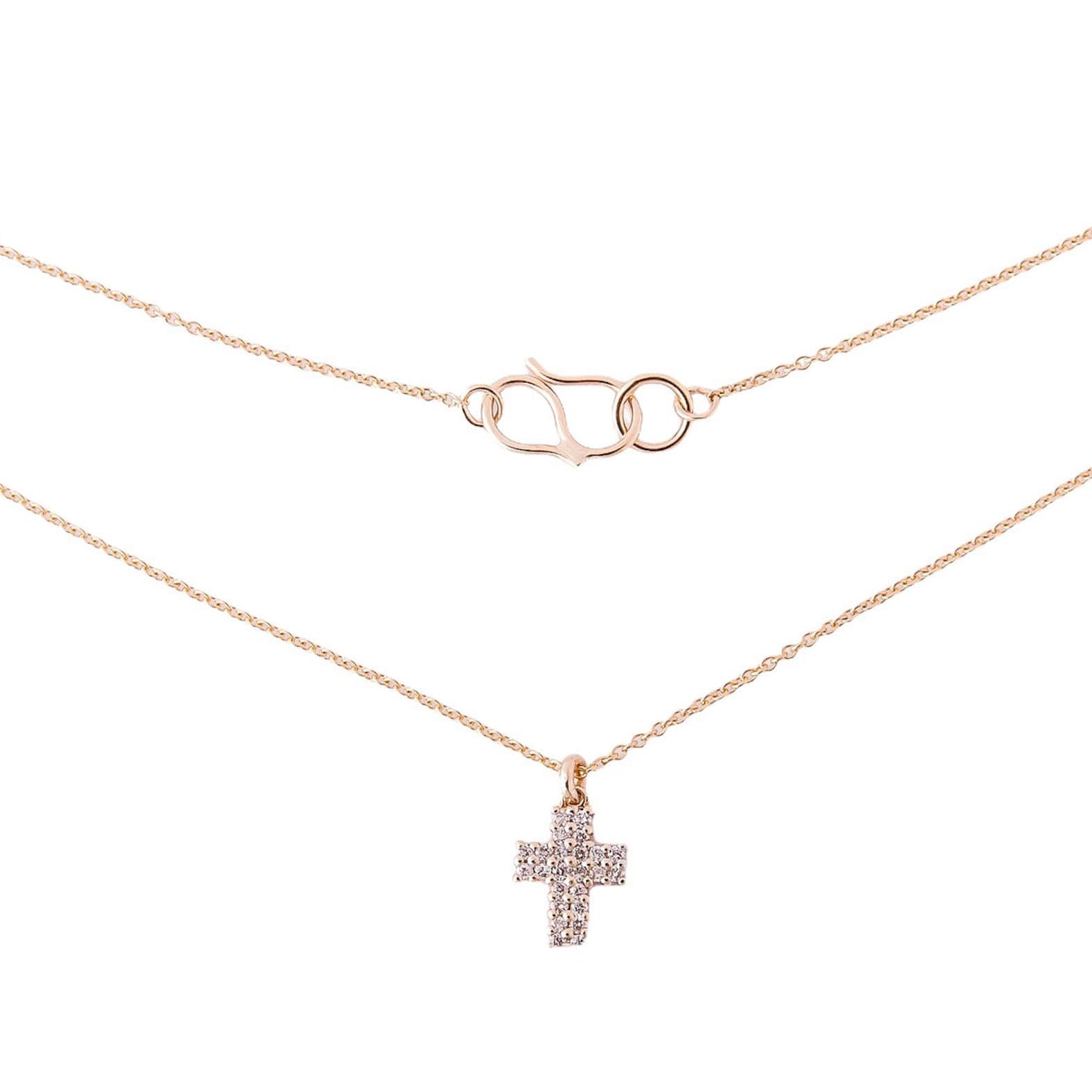 Diamond Cross Red 14 kt gold diamond necklace.