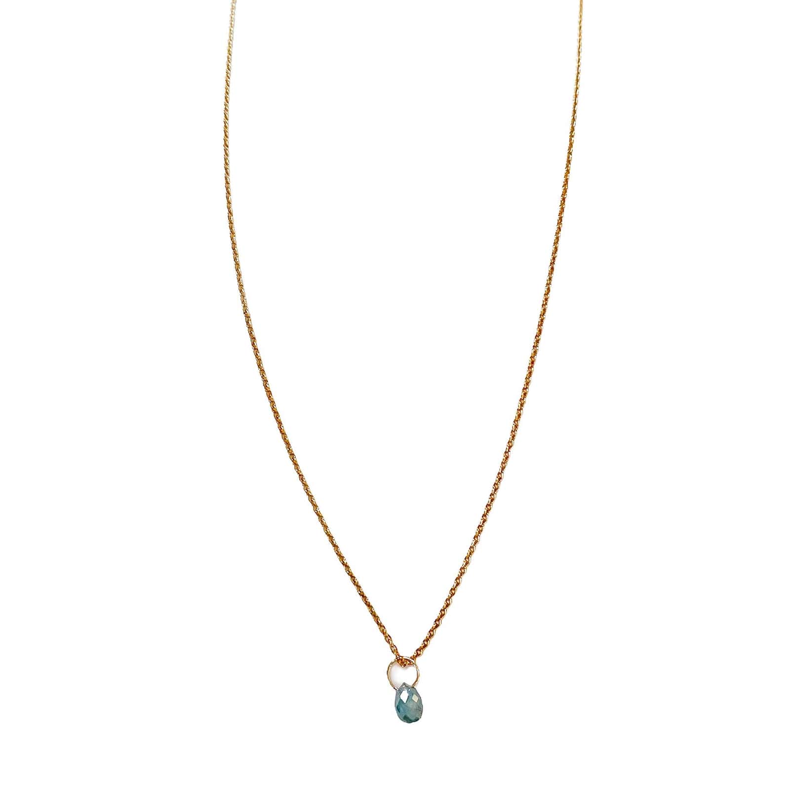 Diamond Drop gold plated turquoise diamond necklace.