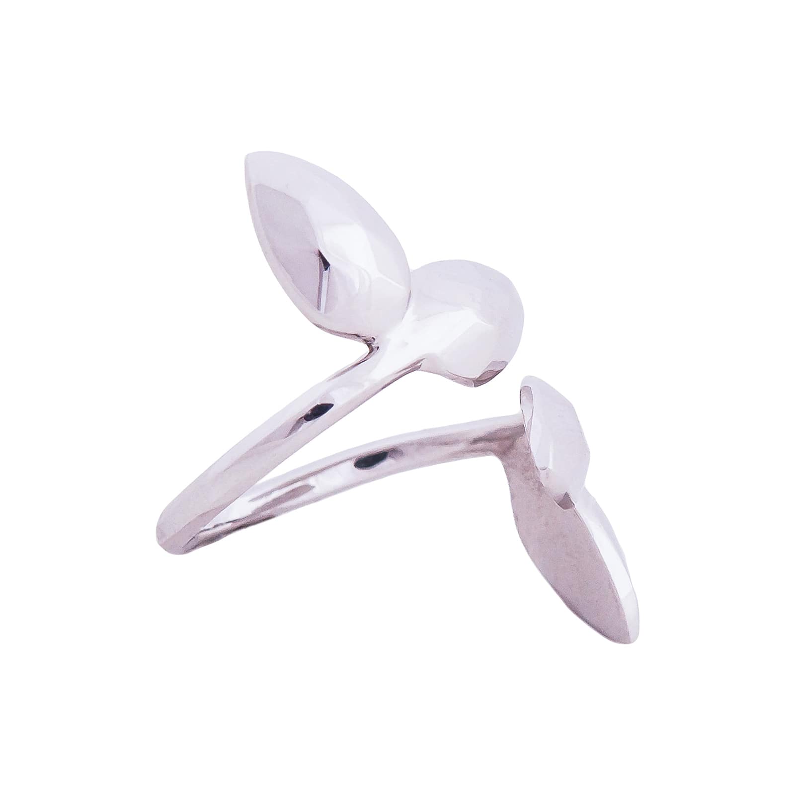 Double Facet Snake silver ring, right side view.