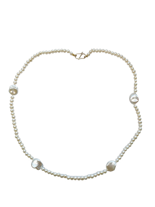 Keshi mix pearl necklace
