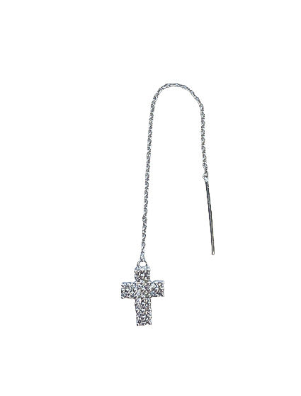 Gold cross earring