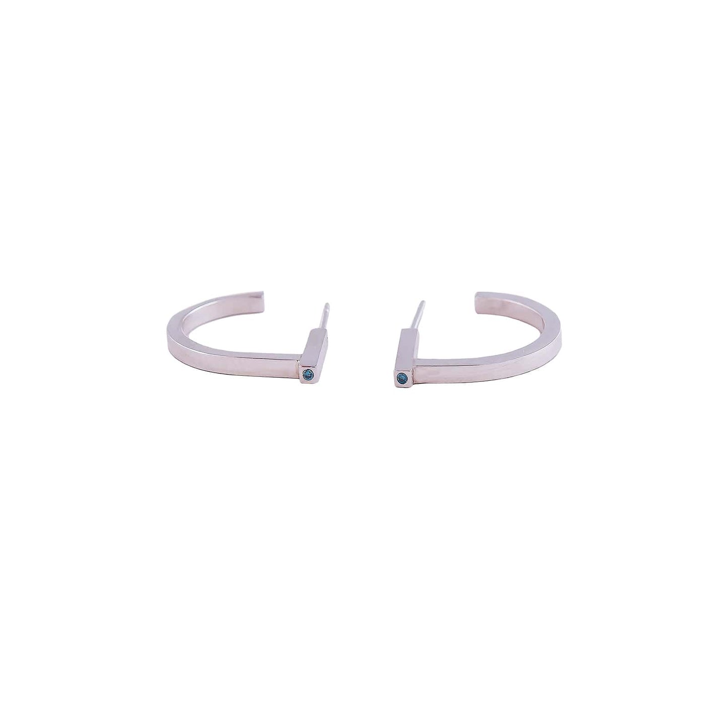 Rainbow Big 925 sterling silver earrings, top view.