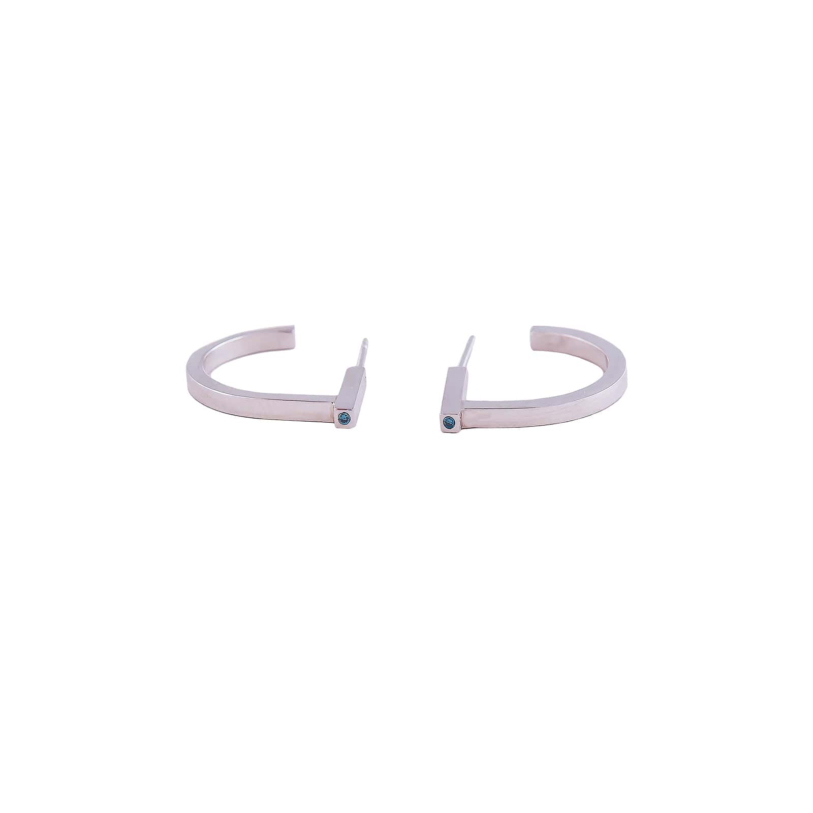 Rainbow Small 925 sterling silver earrings, top view.