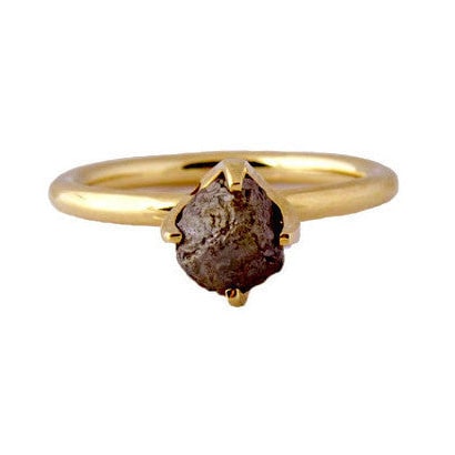 Raw Rock diamant ring i 14 kt guld, forfra.