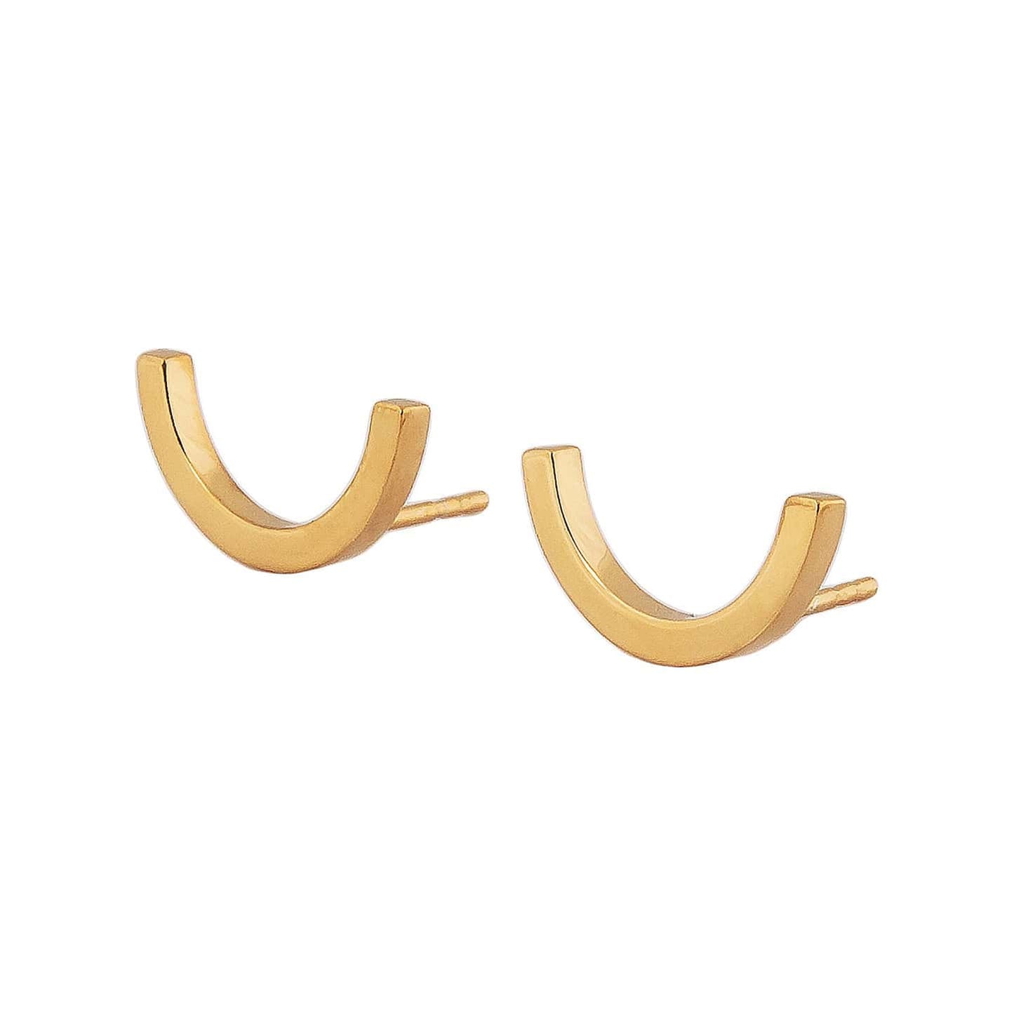 Sharp Earring i forgyldt 925 sterling sølv, set fra siden.