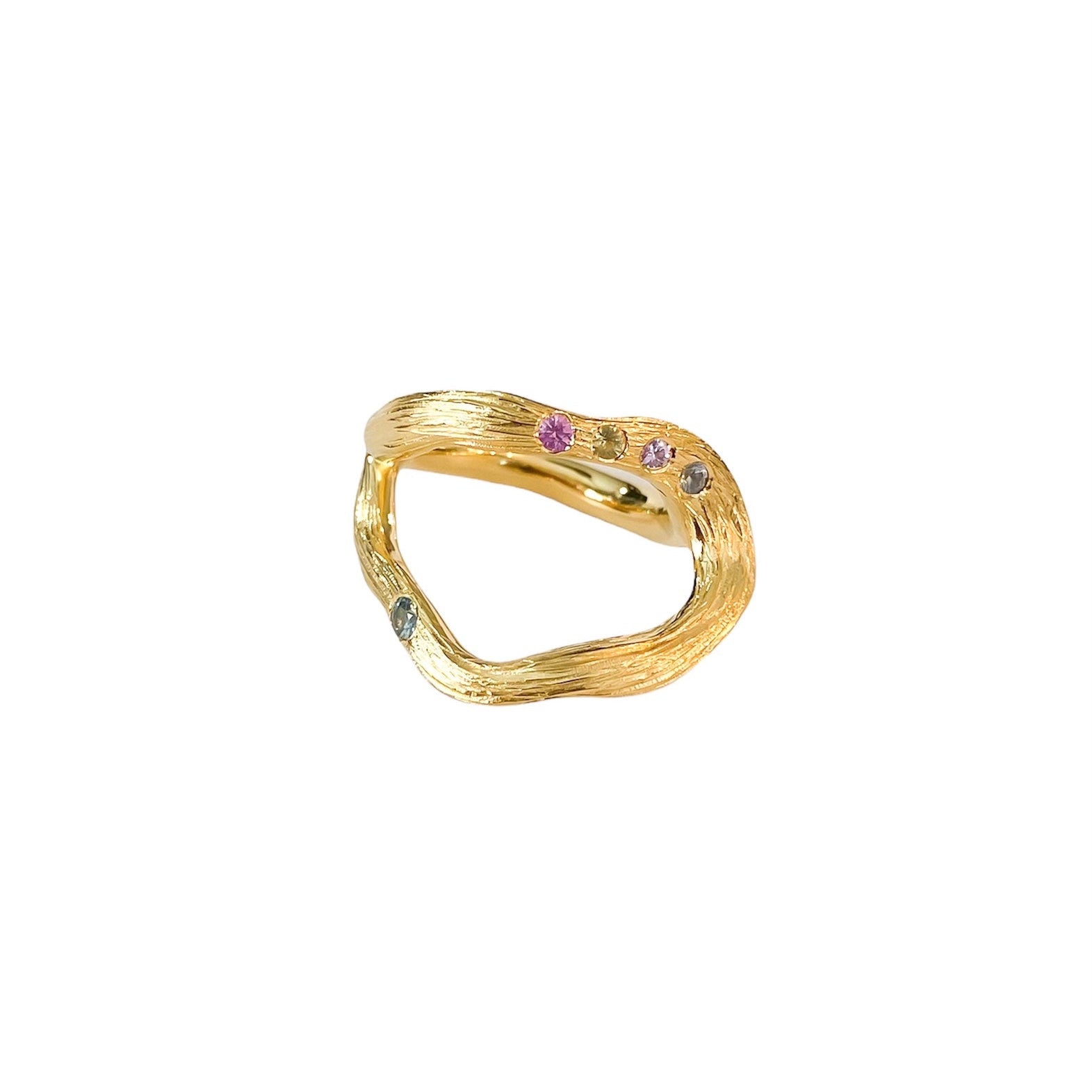 Simone Noa Oceania gold plated silver ring, right side view.