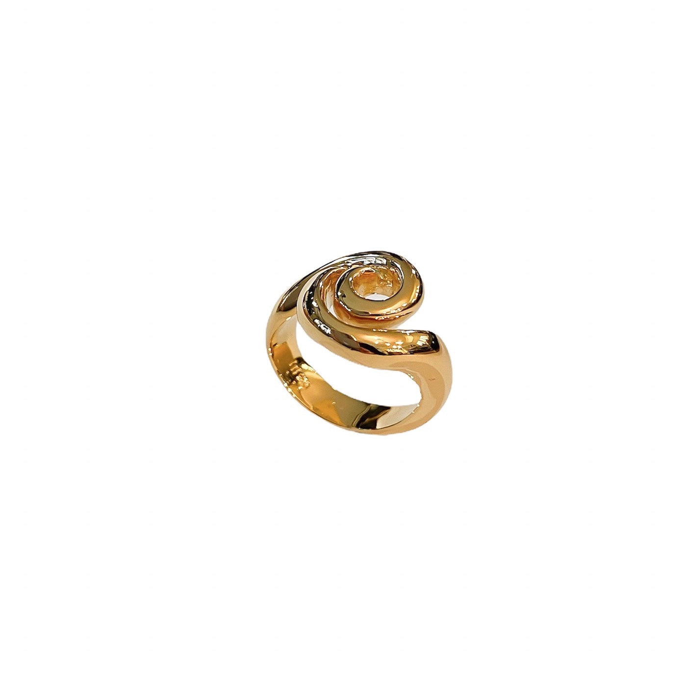 Surrea Blank gold plated silver ring, side view.