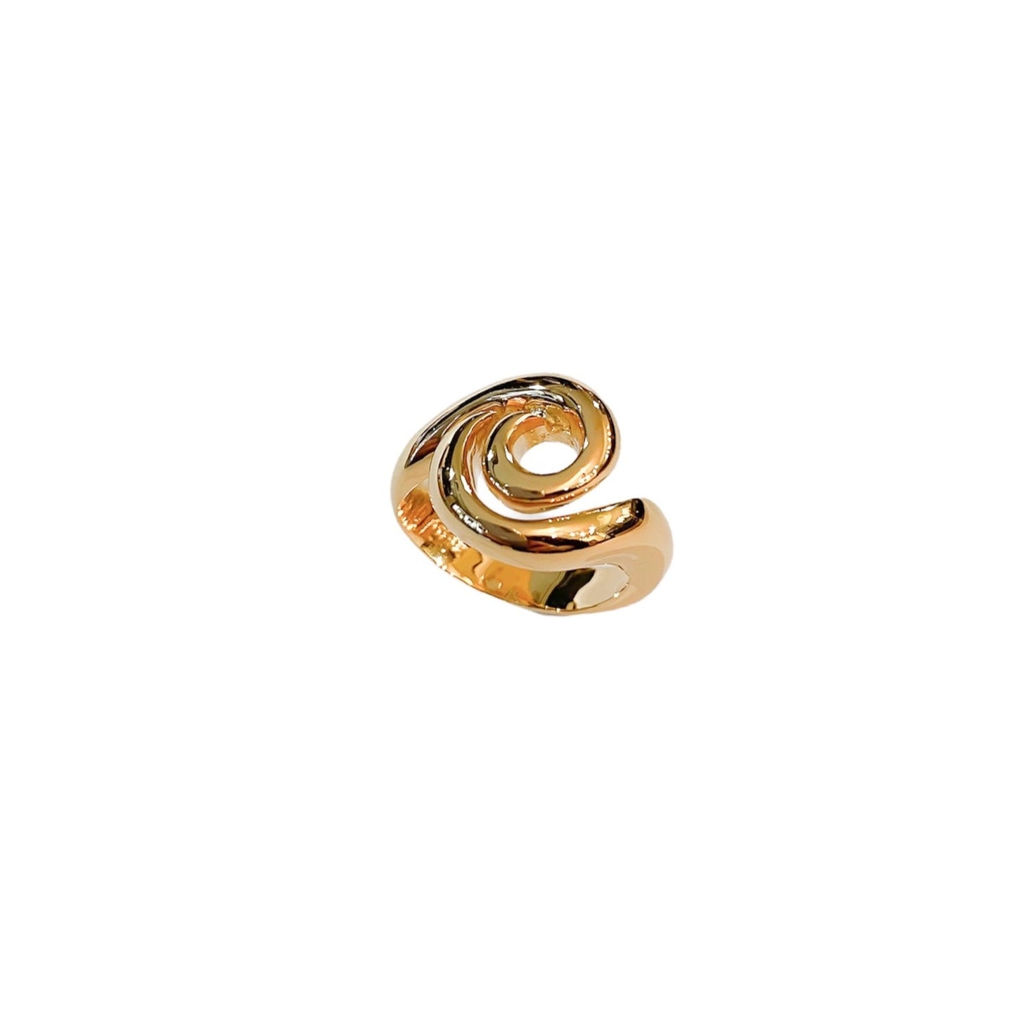 Surrea Blank gold plated silver ring, top view.