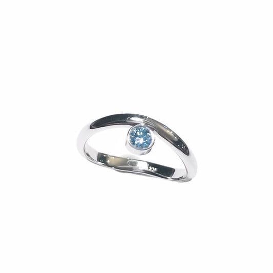 Wave Blue 14 kt white gold diamond ring.