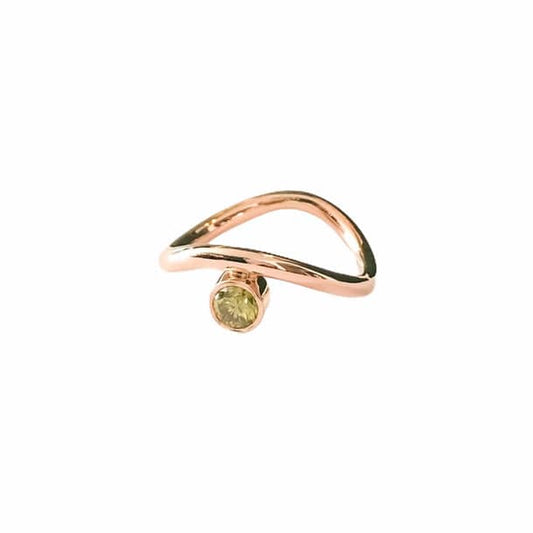 Wave Yellow 14 kt rose gold diamond ring.